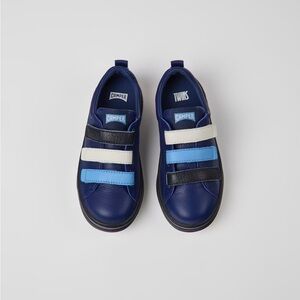 Camper Kids Navy Blue Sneakers with Light Blue and White Straps